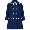 Belgravia Girls Coat, Nautical Blue - Wool Coats - 1 - thumbnail