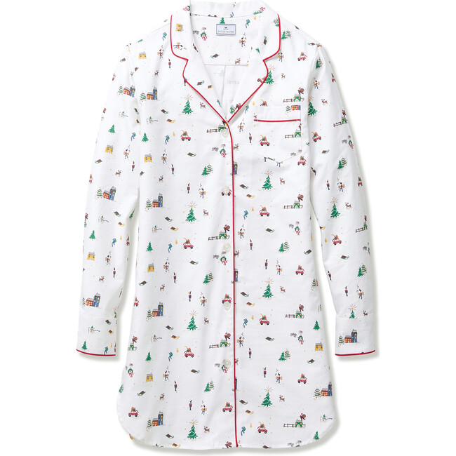 Women's Twill Nightshirt in Holiday Town