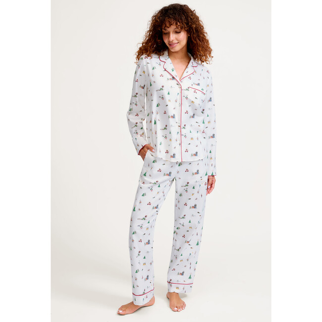 Women's Twill Pajama in Holiday Town - Pajamas - 2