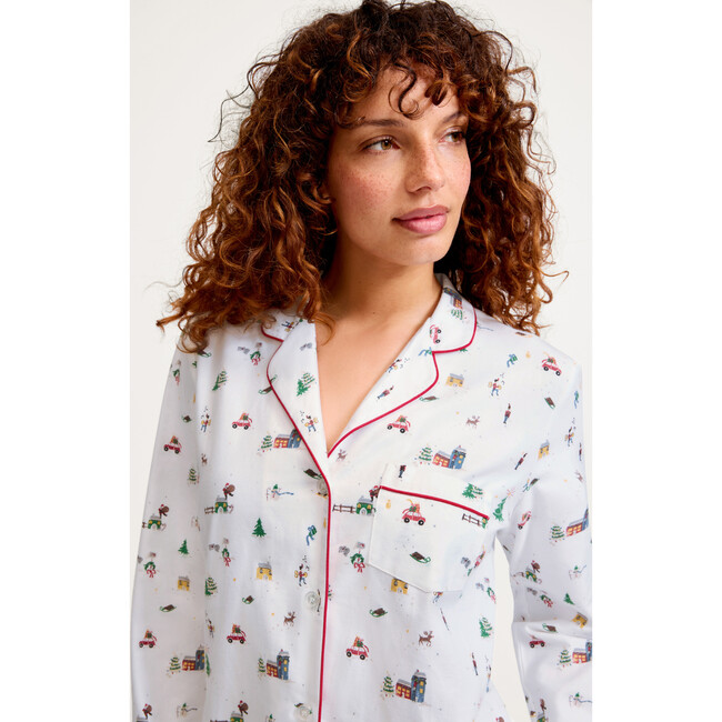 Women's Twill Pajama in Holiday Town - Pajamas - 3