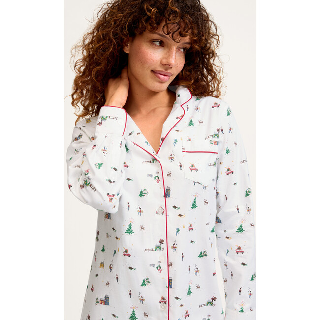 Women's Twill Nightshirt in Holiday Town - Pajamas - 3