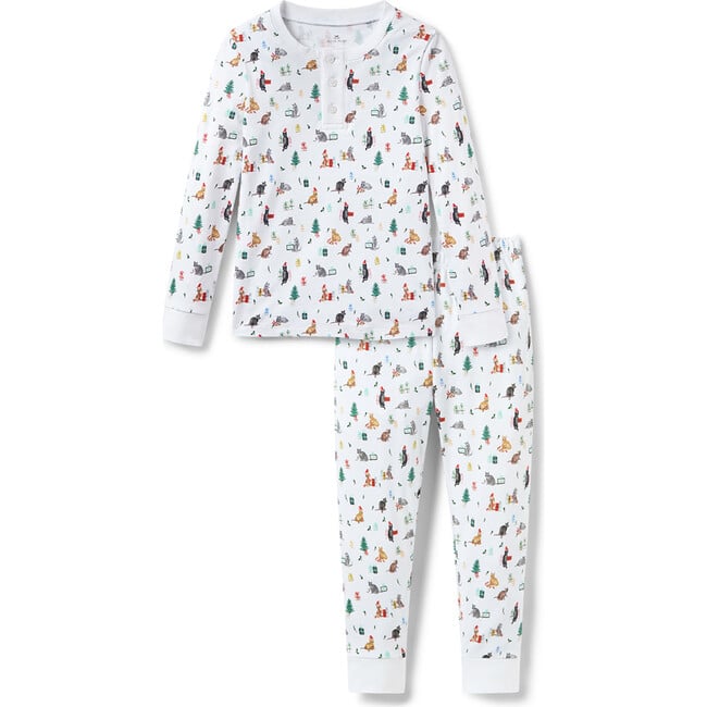 Kids Pima Snug Fit Pajama in Merry Meow