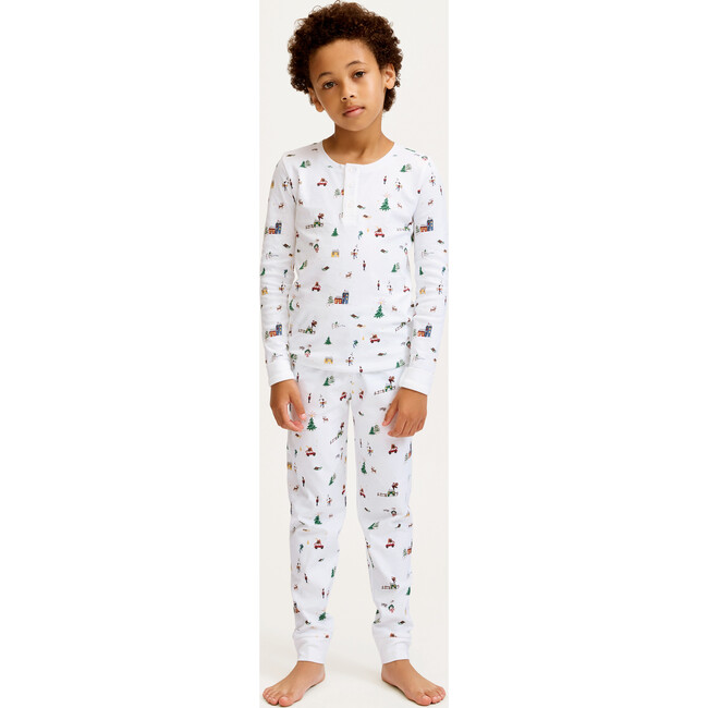 Kids Pima Snug Fit Pajama in Holiday Town - Pajamas - 2