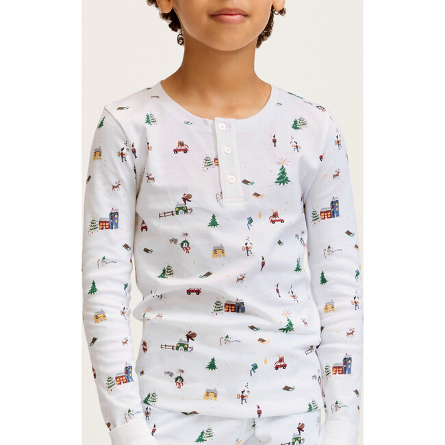 Kids Pima Snug Fit Pajama in Holiday Town - Pajamas - 3