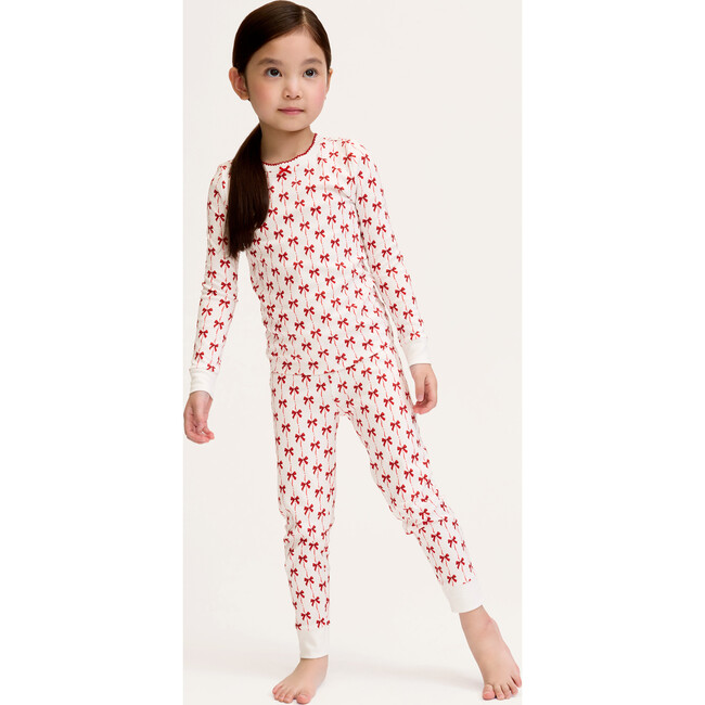Girls Pima Snug Fit Pajama in Blissful Bows - Pajamas - 2