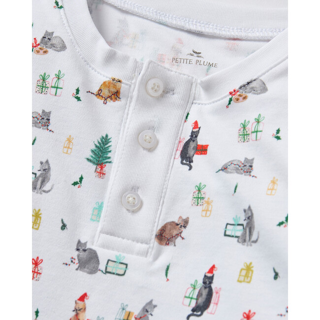 Kids Pima Snug Fit Pajama in Merry Meow - Pajamas - 6