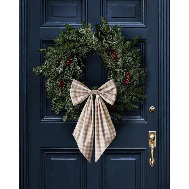Camel Gingham Wreath Bow - Wreaths - 2