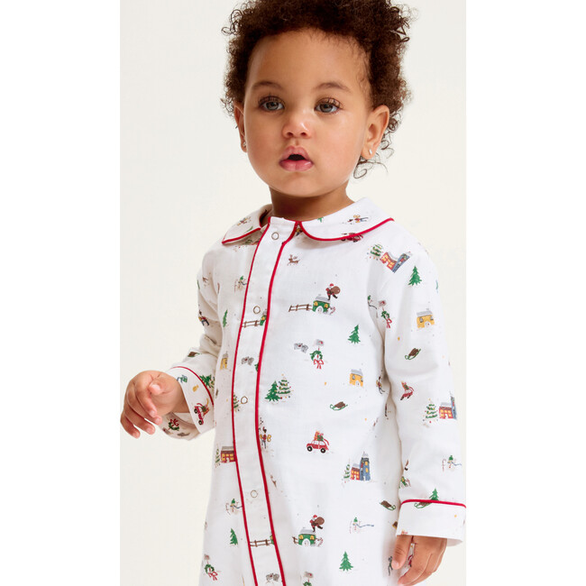 Baby's Twill Cambridge Romper in Holiday Town - Rompers - 3