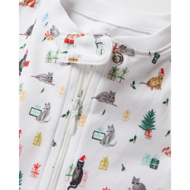 Baby's Pima Romper in Merry Meow - Footie Pajamas - 2