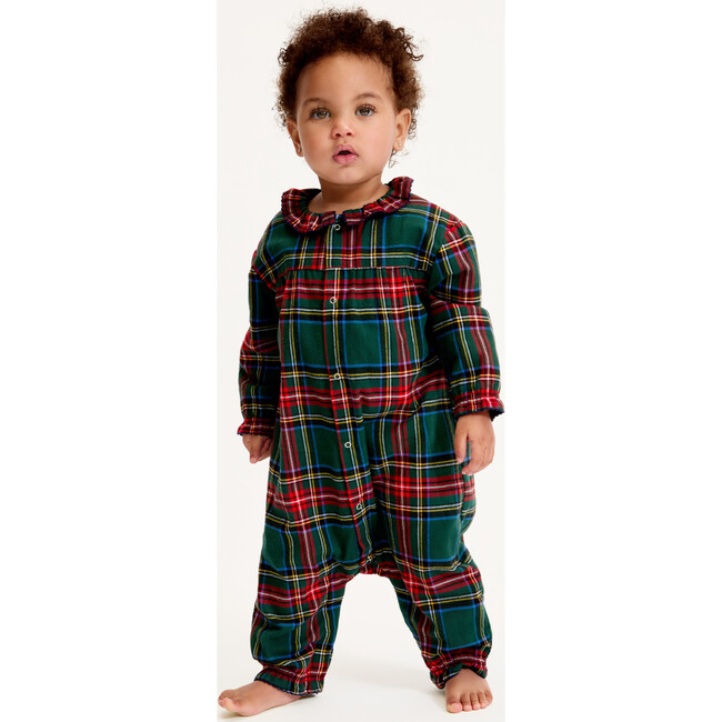 Baby's Brushed Twill Madeline Romper in Kensington Tartan - Rompers - 2