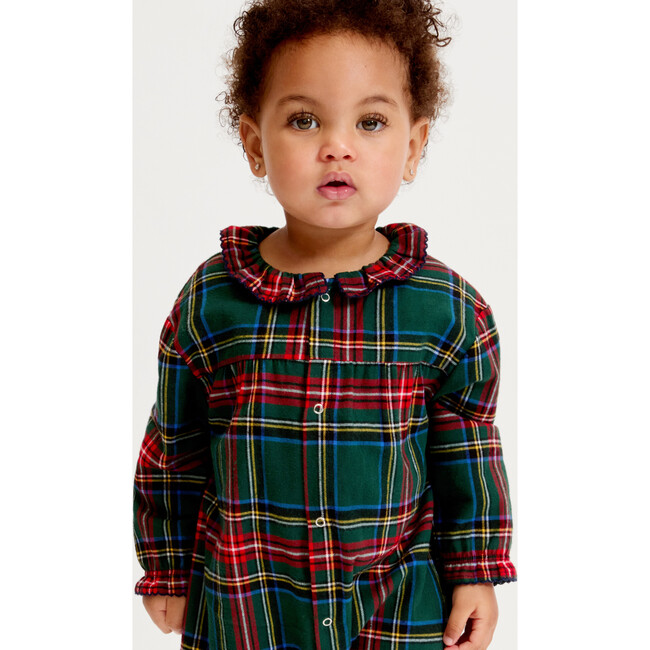 Baby's Brushed Twill Madeline Romper in Kensington Tartan - Rompers - 3