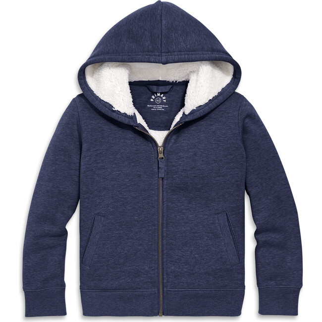 Teddy Fleece-Lined Zip Hoodie, Heather Navy