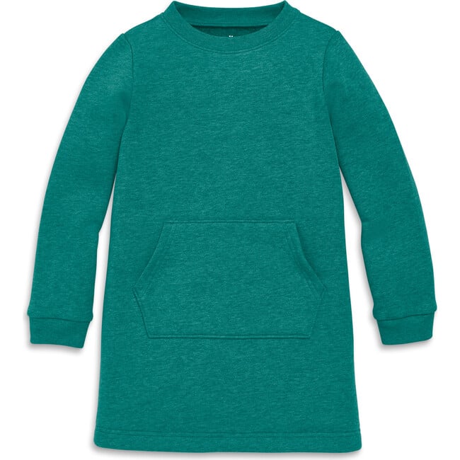 Cozy Fleece Sweatshirt Dress, Heather Spruce