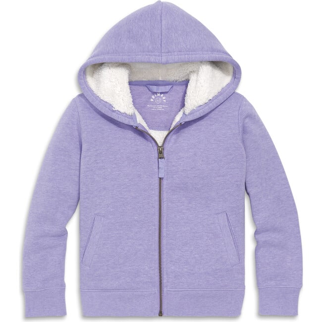 Teddy Fleece-Lined Zip Hoodie, Heather Iris