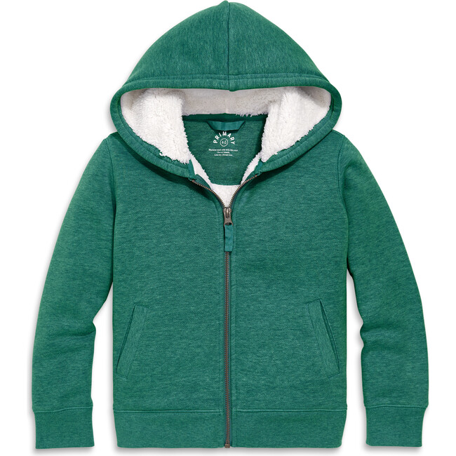 Teddy Fleece-Lined Zip Hoodie, Heather Spruce