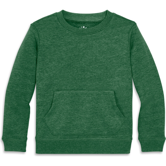 Cozy Fleece Crewneck Sweatshirt, Heather Evergreen