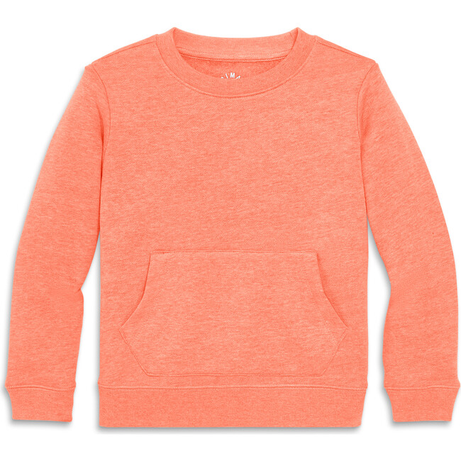 Cozy Fleece Crewneck Sweatshirt, Heather Clementine