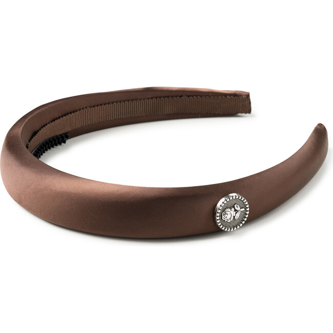 Rosa Vintage Satin Headband, Chocolate