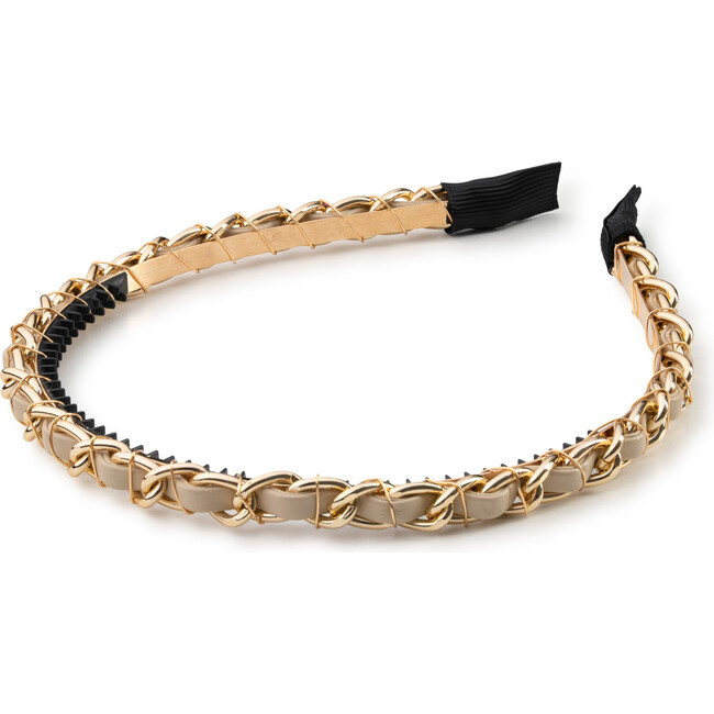 Coco Gold Chain Headband, Oatmeal