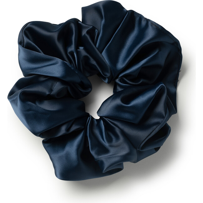 Rosa Vintage Satin Scrunchie, Navy