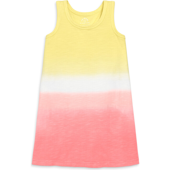 Kids Tank Dress In Dip-Dye, Flamingo Dip Dye