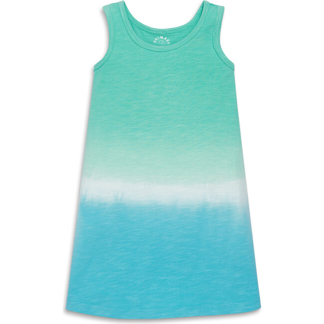 Kids Tank Dress In Dip-Dye, Sea Dip Dye