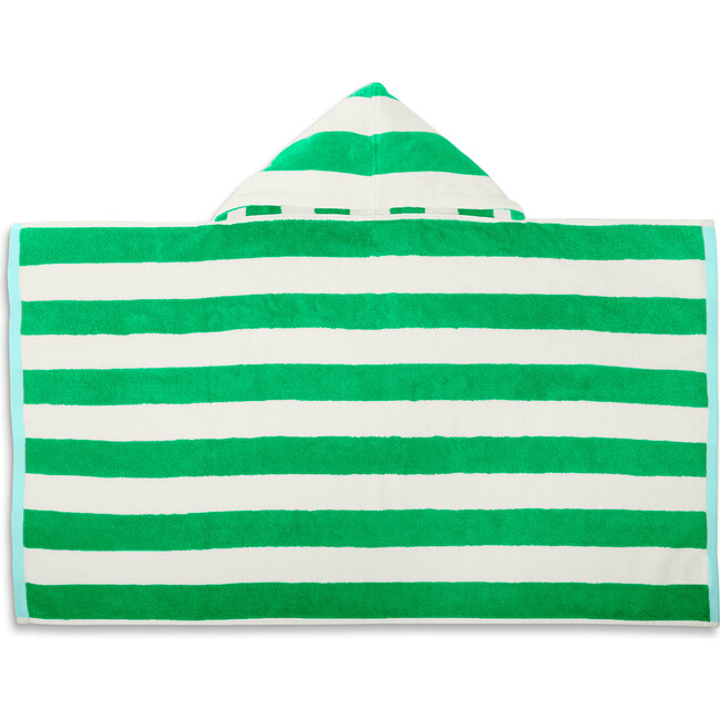 Kids Stripe Hoodie Towel, Green Apple Stripe
