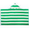 Kids Stripe Hoodie Towel, Green Apple Stripe - Towels - 1 - thumbnail