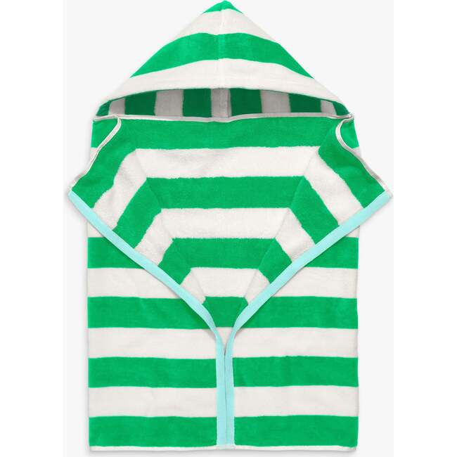 Kids Stripe Hoodie Towel, Green Apple Stripe