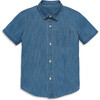 Kids Short Sleeve Chambray Button Down, Chambray - Button Downs - 1 - thumbnail