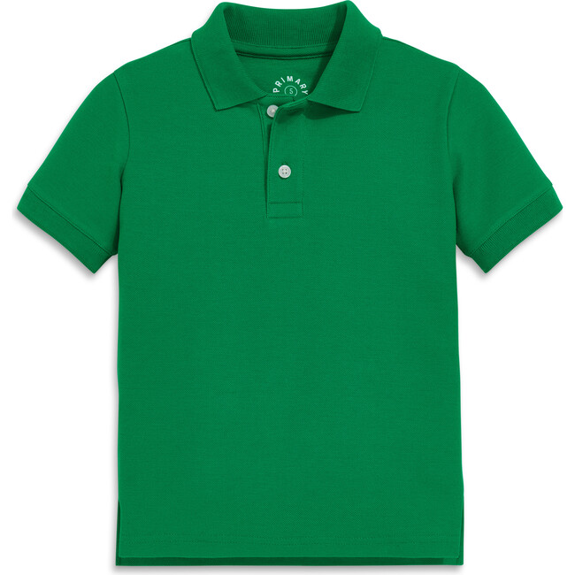 Kids Short Sleeve Pique Polo, Grass - Polo Shirts - 1