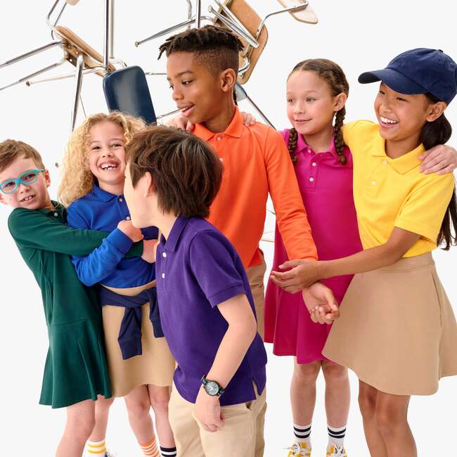 Kids Short Sleeve Pique Polo, Heather Gray