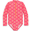 Kids Long Sleeve One-Piece Rashguard In Cutout Suns, Bright Azalea Cantaloupe Suns - One Pieces - 1 - thumbnail