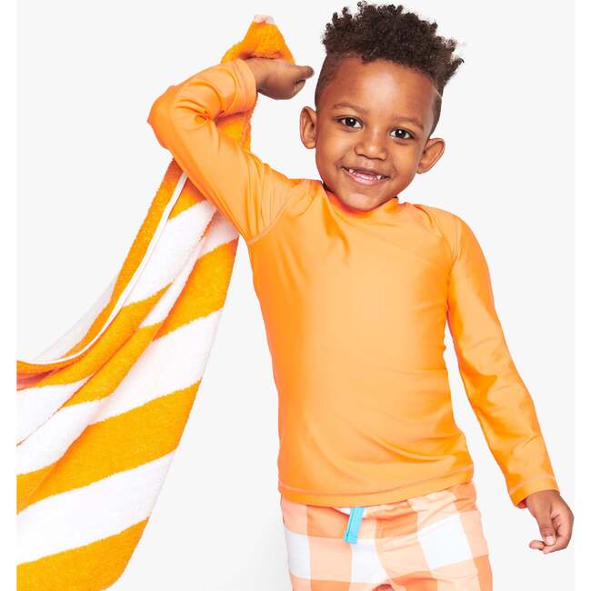 Kids Long Sleeve Rash Guard, Cantaloupe