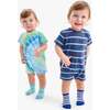 Baby Pocket Shortie In Tie-Dye, Cool Tie Dye Spiral - Rompers - 2