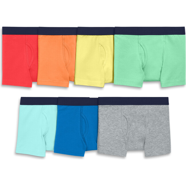 Kids Boxer 7-Pack In Solid Rainbow Mix, Rainbow Solid Mix