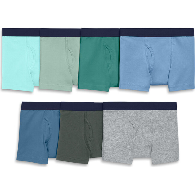 Kids Boxer 7-Pack In Solid Neutral Mix, Neutral Underwear Mix
