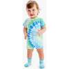 Baby Pocket Shortie In Tie-Dye, Cool Tie Dye Spiral - Rompers - 3