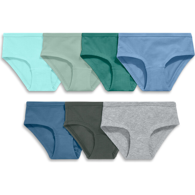 Kids Bikini 7-Pack In Solid Neutral Mix, Neutral Underwear Mix