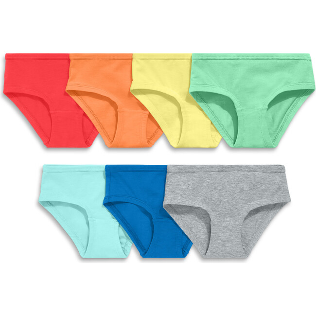 Kids Bikini 7-Pack In Solid Rainbow Mix, Rainbow Solid Mix