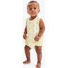 Baby Organic Henley Tank Shortie In Baby Bugs, Light Banana Bumble Bees - Rompers - 2