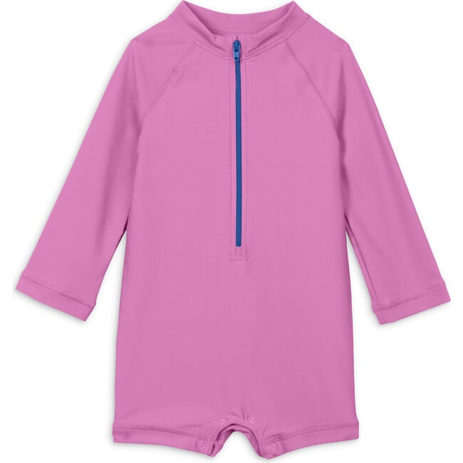 Baby One-Piece Rash Guard, Bright Lilac - One Pieces - 1