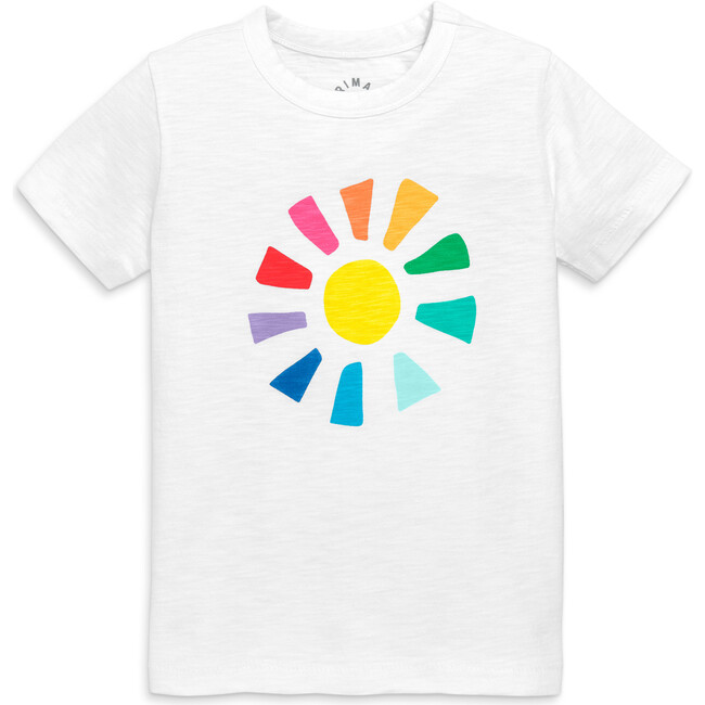 Rainbow Cutout Sun Tee, White Rainbow Sun - T-Shirts - 1