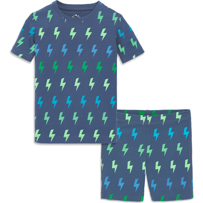 Organic Pj Set, Navy Bolt - Pajamas - 1