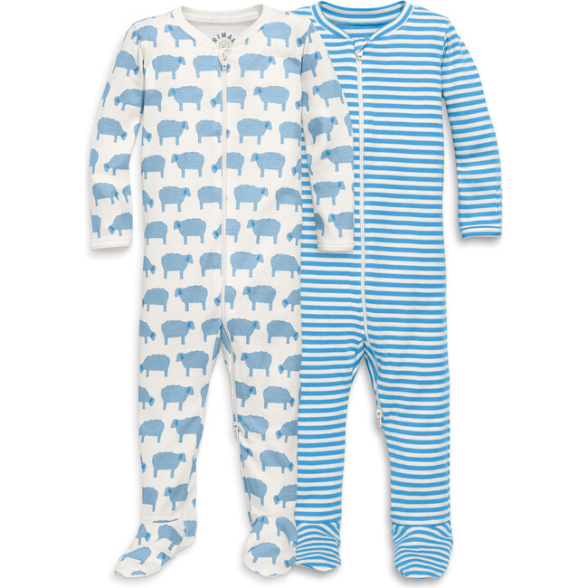 Organic Zip Footie 2-Pack Gift Set, Stream Baby Sheep