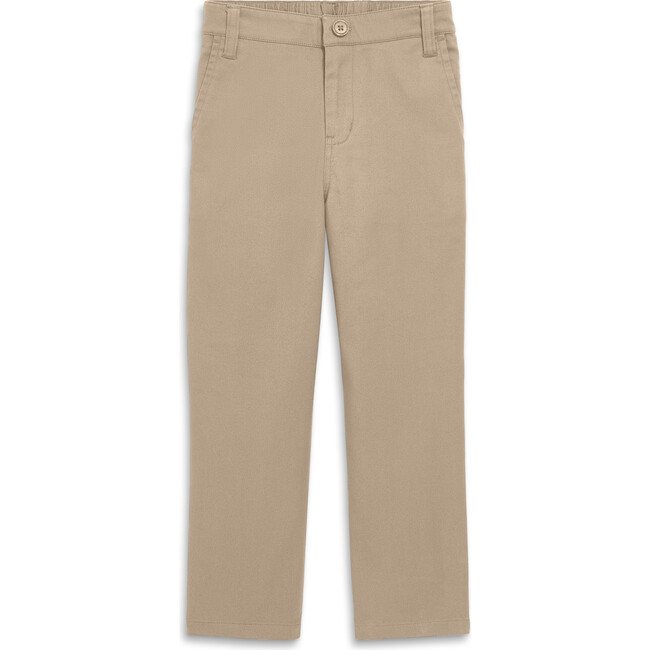 Kids Stretch Chino Elastic-Back Pant, Light Khaki