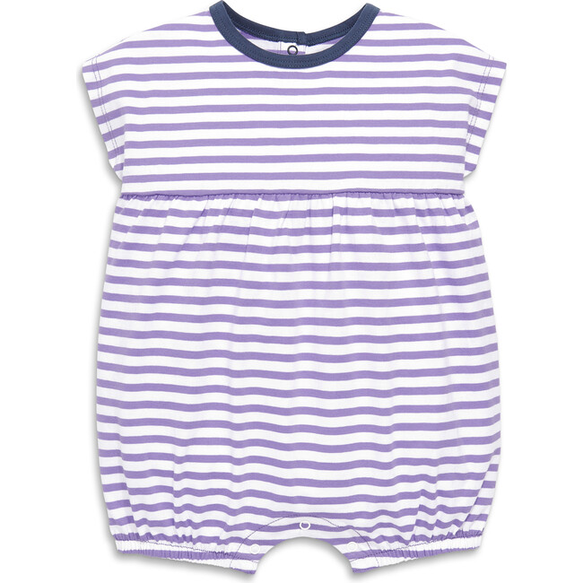 Baby Bubble Shortie In Stripe, Iris White Stripe