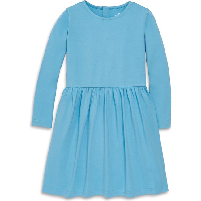 Kids Long Sleeve Perfect Pocket Dress, Cornflower