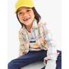 Kids Long Sleeve Rainbow Flannel Button Down, Rainbow Plaid - Button Downs - 3