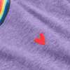 Kids Long Sleeve Heathered Embroidered Heart Tee, Iris - T-Shirts - 2 - thumbnail